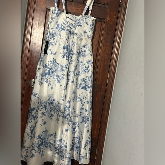 Alfred Sung [ 16] D852FP Floral Lace Up A-Line Gown Cottage Rose NWT $289 - Picture 6 of 13